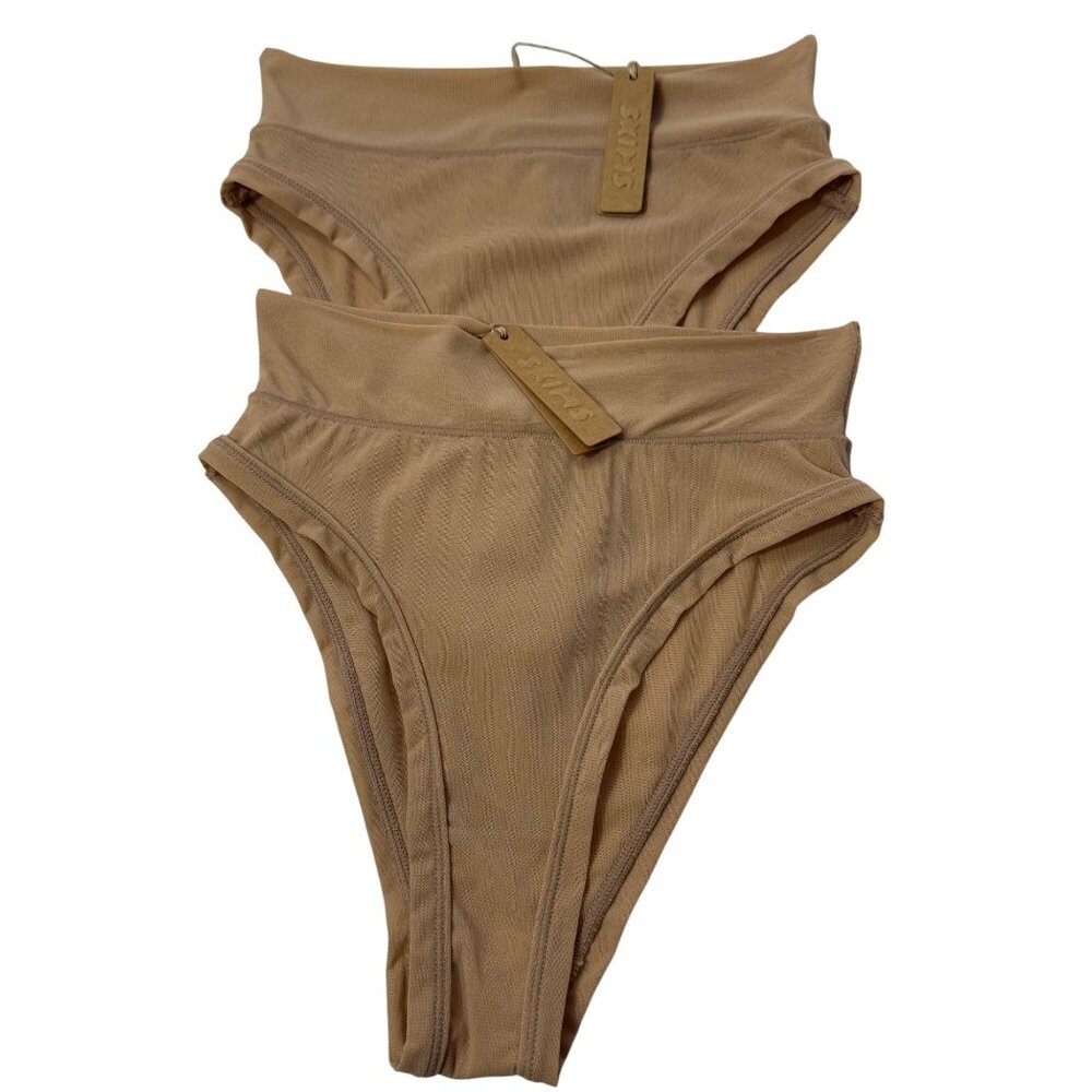 SKIMS‎ Summer Mesh Brief Lot of 2 Clay XS